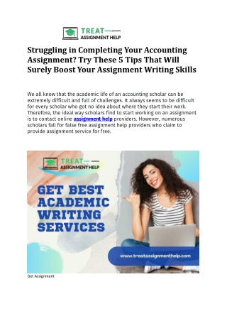 Struggling in Completing Your Accounting Assignment