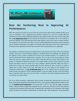 Beat the sweltering heat in improving AC performances