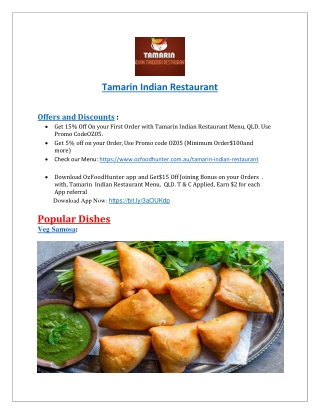 15% Off - Tamarin Indian Restaurant bathurst takeaway and delivery, NSW