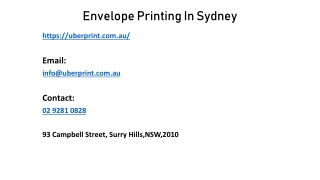 Why You Should Use Envelope Printing In Sydney?