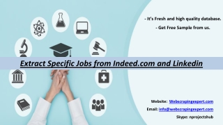 Extract Specific Jobs from Indeed.com and Linkedin