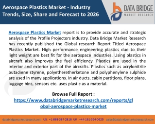 Aerospace Plastics Market estimated to grow with a stable CAGR of 5.27% in the forecast period of 2019-2026