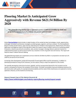 Flooring Market Is Anticipated Grow Aggressively with Revenue $621.54 Billion By 2028