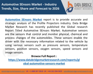 Automotive SEnsors Market set to witness a substantial CAGR of 7.88% in the forecast period of 2019 to 2026