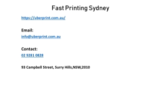 Various fast printing sydney Services For Business Promoting