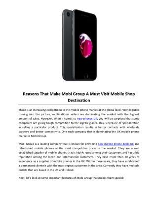 Reasons That Make Mobi Group A Must Visit Mobile Shop Destination