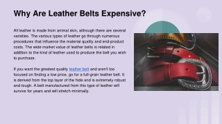 Why Are Leather Belts Expensive
