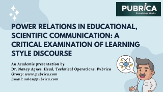 Scientific Communication A Critical Examination Of Learning Style Discourse – Pubrica