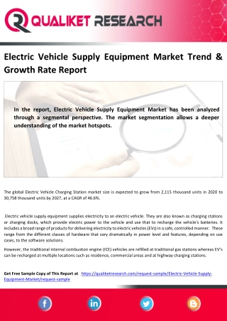 Electric Vehicle Supply Equipment Market Size, Trends & Growth.