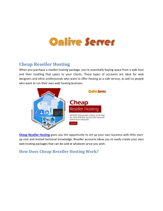 Grow your Cheap Reseller Hosting Platform From Onlive Server