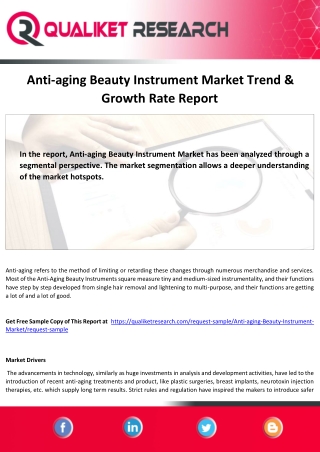 Anti-aging Beauty Instrument Market Analysis, Forecast-2027