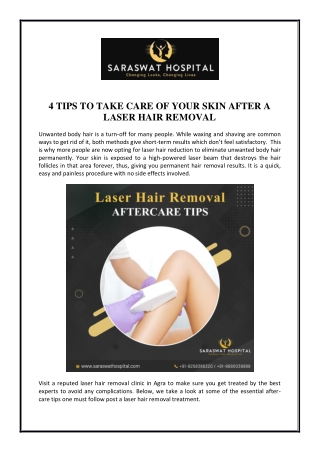 4 Tips to Take Care of Your Skin after a Laser Hair Removal