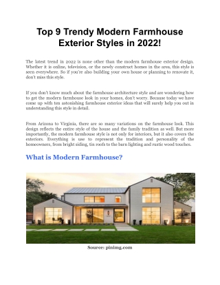 Top 9 Trendy Modern Farmhouse Exterior Styles in 2022!