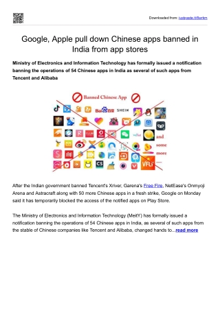 Google, Apple pull down Chinese apps banned in India from app stores