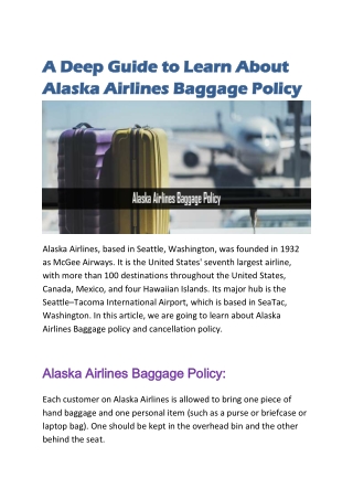 A Deep Guide to Learn About Alaska Airlines Baggage Policy