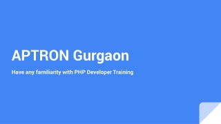 PHP Training in Gurgaon