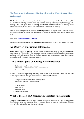 What Is Nursing Informatics? [Definition, Roles, Jobs]