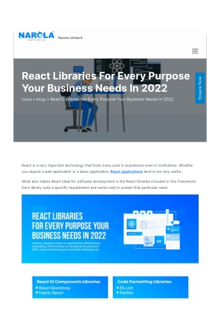 React Libraries For Every Purpose Your Business Needs In 2022