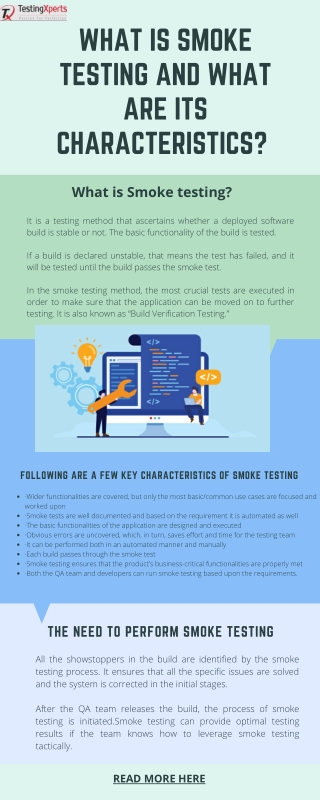 What is smoke testing and what are its characteristics