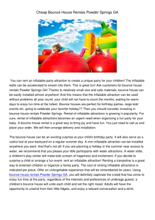 CheapBounceHouseRentalsPowderSpringsGA