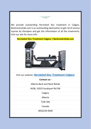 Herniated Disc Treatment Calgary  Backneckrehab.com