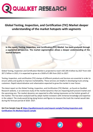 Testing, Inspection, and Certification (TIC) Market 