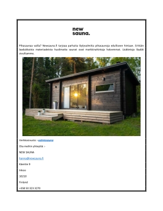 Valmissauna  Newsauna.fi