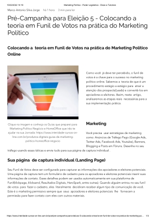 Pré-Campanha para Eleição 5 - Colocando a teoria em Funil de Votos na prática do Marketing Político Marketing Político -