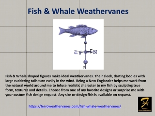 Fish & Whale - Ferro Weathervanes