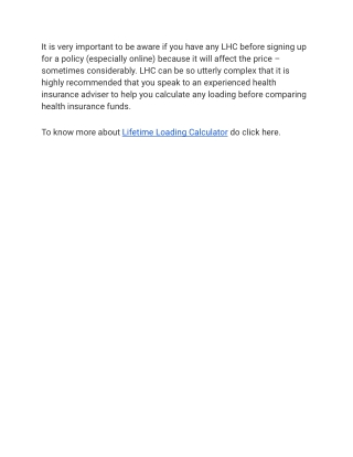 Lifetime Loading Calculator