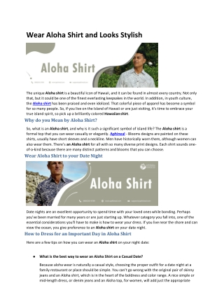 Are You Looking The Top Best Aloha shirt in Hawaii?
