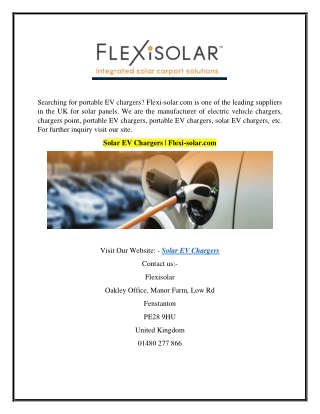 Solar EV Chargers  Flexi-solar.com