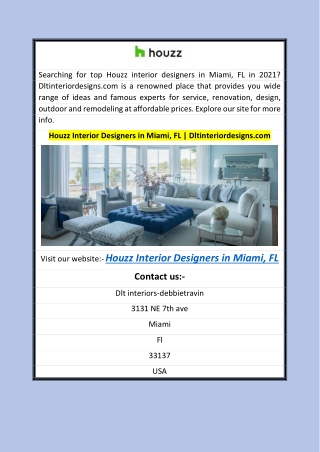 Houzz Interior Designers in Miami, FL  Dltinteriordesigns.com