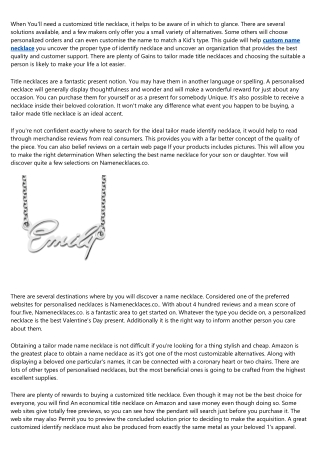 10 Tips for Making a Good custom made necklace Even Better