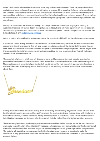The personalized name necklace Case Study You'll Never Forget