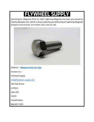 Magneto Parts for Sale  Flywheel-supply.com