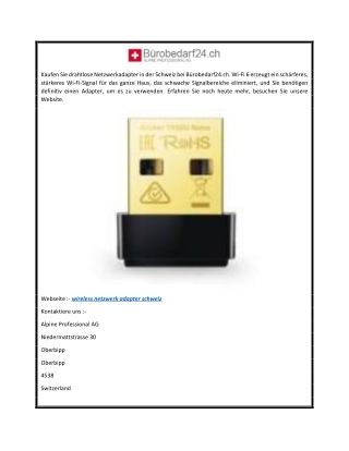 wireless netzwerk adapter schweiz  Bürobedarf24.ch