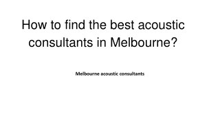 Melbourne acoustic consultants