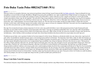 Foto Buku Yasin Polos O882~162ᜪ~1ㄐ6O[WA]