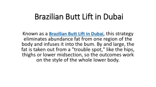 Brazilian Butt Lift in Dubai