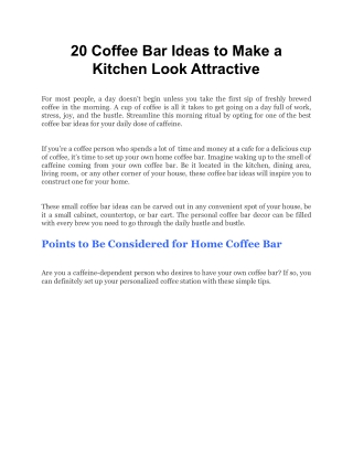 20 Coffee Bar Ideas to Make a Kitchen Look Attractive