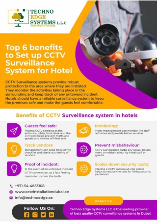 Benefits to Set Up CCTV Surveillance System in Your Hotel