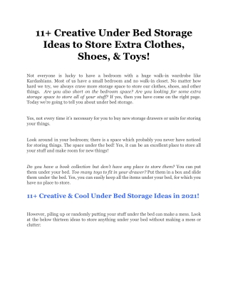 11  Creative Under Bed Storage Ideas to Store Extra Clothes, Shoes, & Toys!