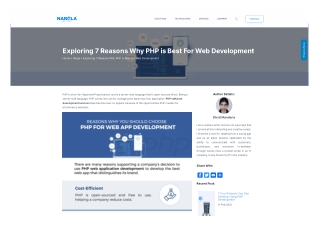 Exploring 7 Reasons Why PHP is Best For Web Development