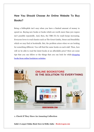 How You Should Choose An Online Website To Buy Books?