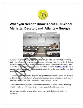 Need to know DUI School in Marietta - Georgia (30067 | AACS Atlanta)