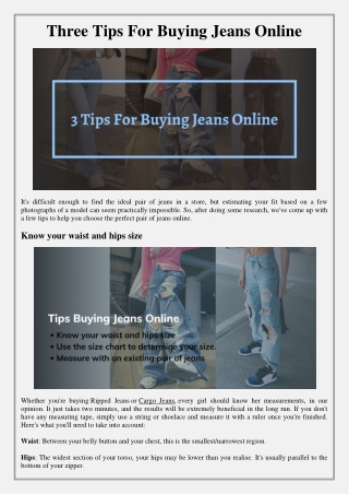 Three Tips For Buying Jeans Online