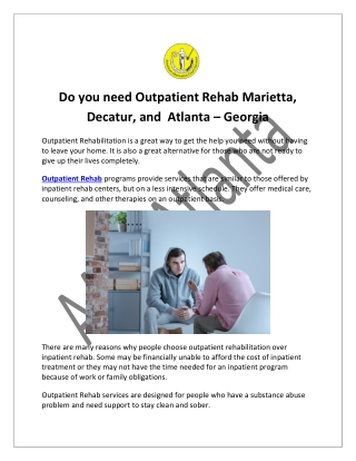 Need Outpatient Rehab Marietta - Georgia (30067 | AACS Atlanta)