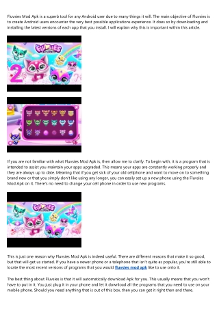 Fluvsies Mod Apk Is Essential Have