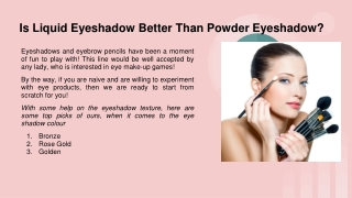 Is Liquid Eyeshadow Better Than Powder Eyeshadow